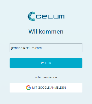 CELUM Cloud Account Home screen